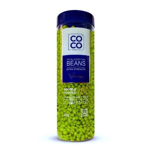 Coco Facial & Body Wax Beans Extra Strength Double Power – Green – 350g