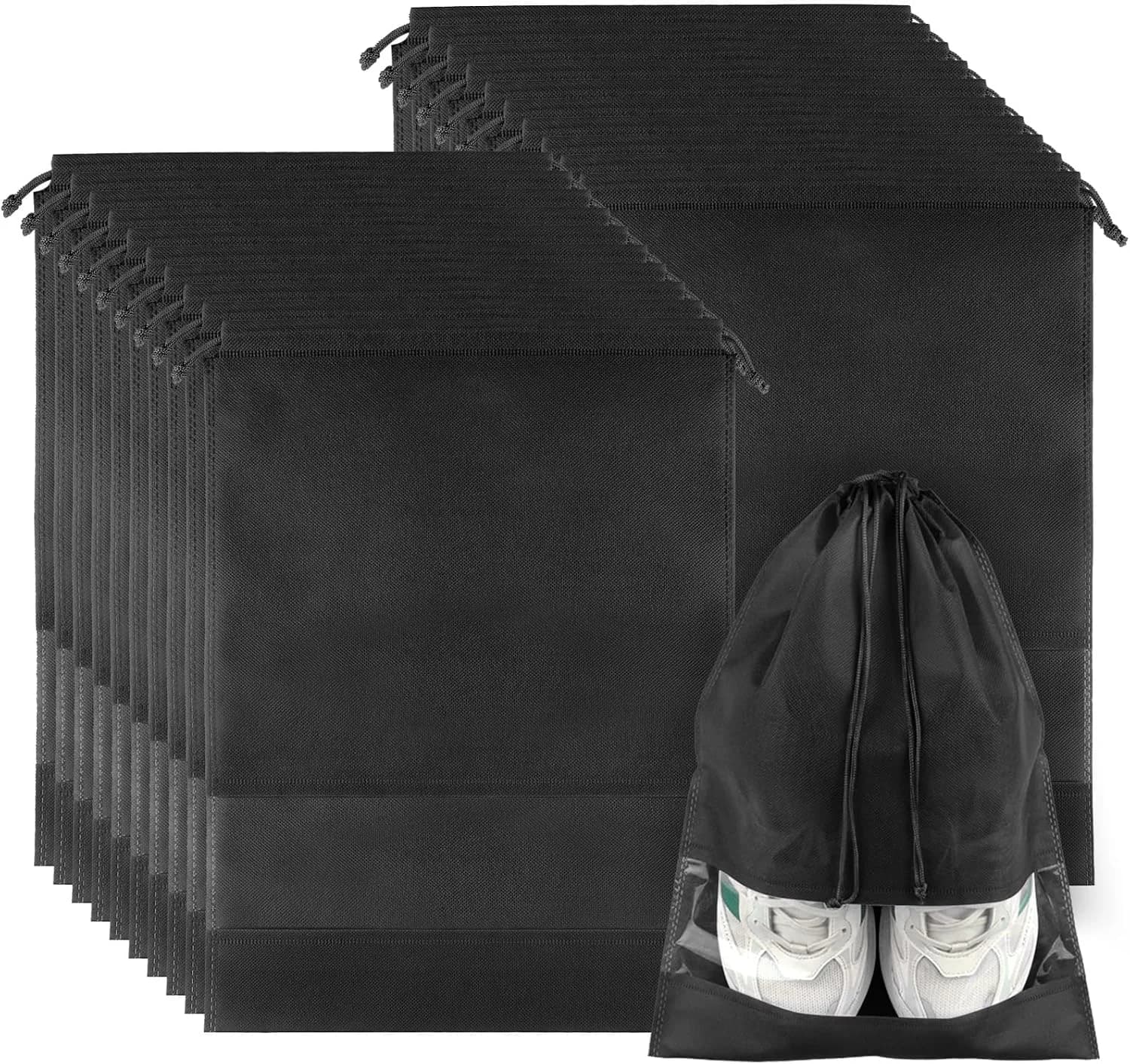 20 Pack Travel Shoe Storage Bags with Clear Window