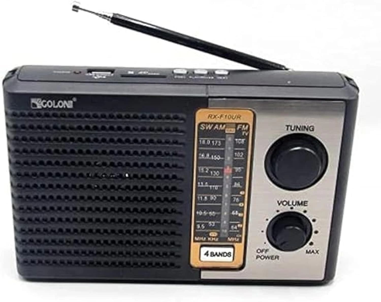 F10 Portable AM/FM/SW Radio with USB & Headphone Port