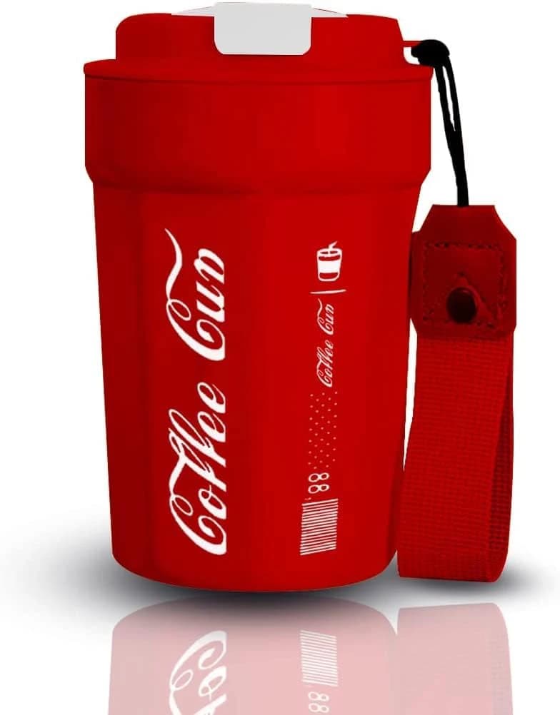 HANSOO 304 Stainless Steel Vacuum Travel Coffee Mug 380ml – Red