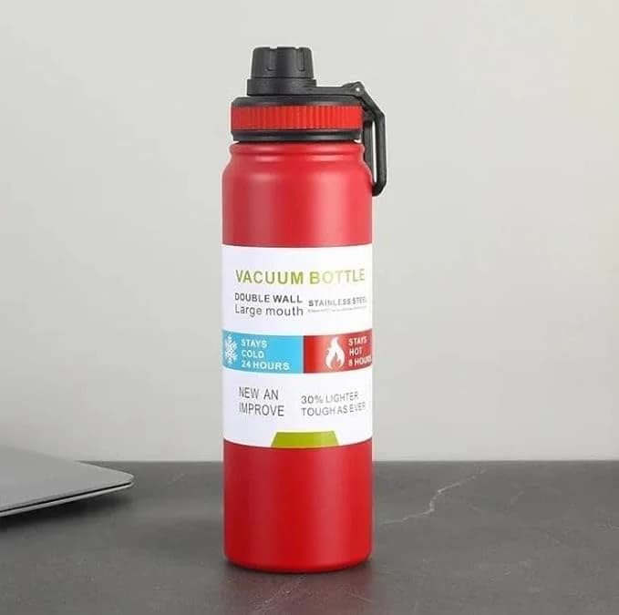 ZAL ZAIDAN Vacuum Insulated Stainless Steel Bottle - 1000ml, Red