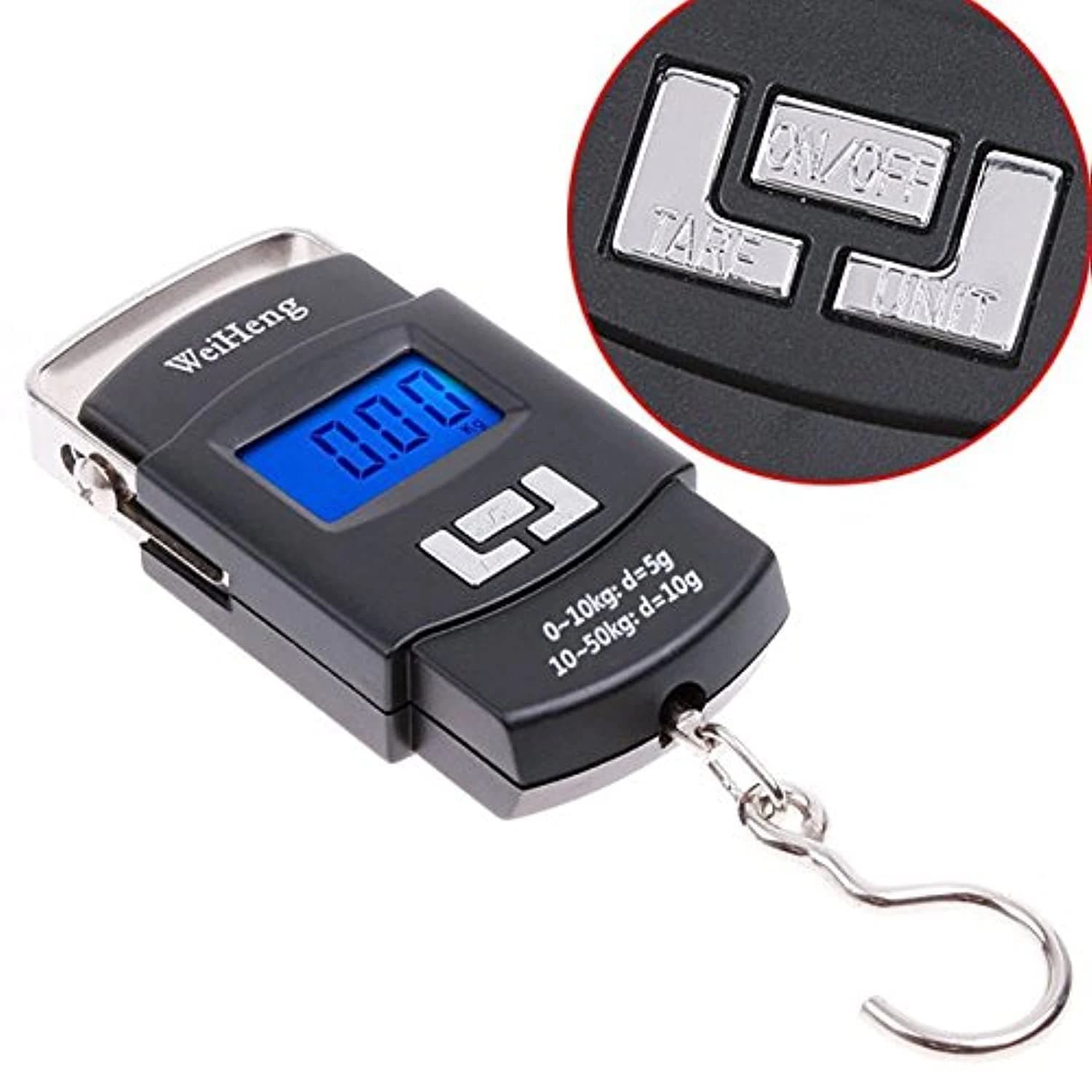 UDee Digital Hanging Luggage & Kitchen Scale – 50kg/10g, Black