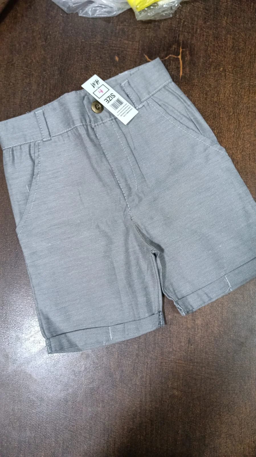 Kids' Gray Fabric Shorts – Size 4 Years