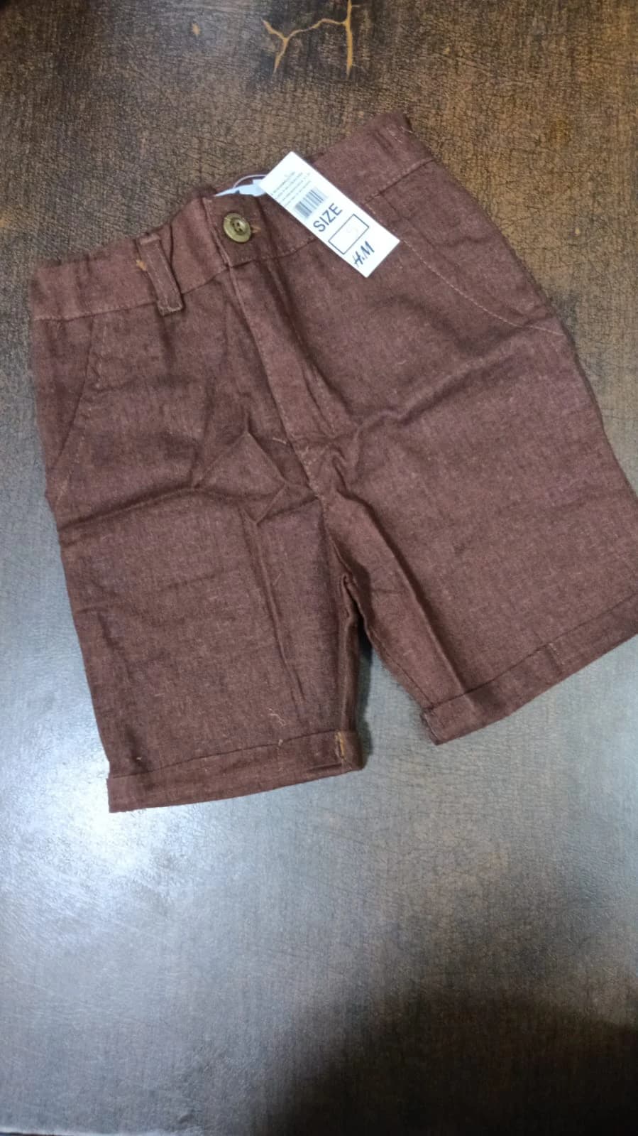 Kids' Brown Linen Shorts – Sizes 5 & 8 Years
