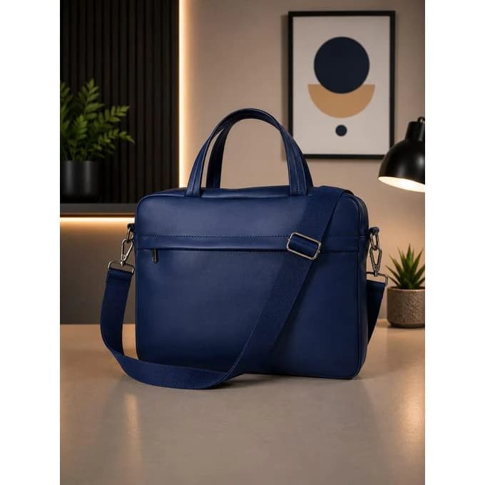 Padded 17-Inch Laptop Bag with Shoulder Strap - Black