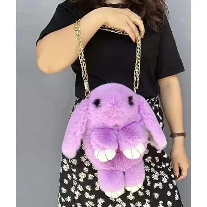 Rabbit Faux Fur Crossbody & Backpack Bag