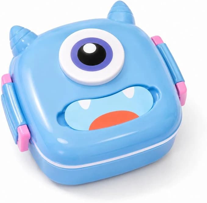 3D Character Lunch Box with 3 Compartments and Tableware